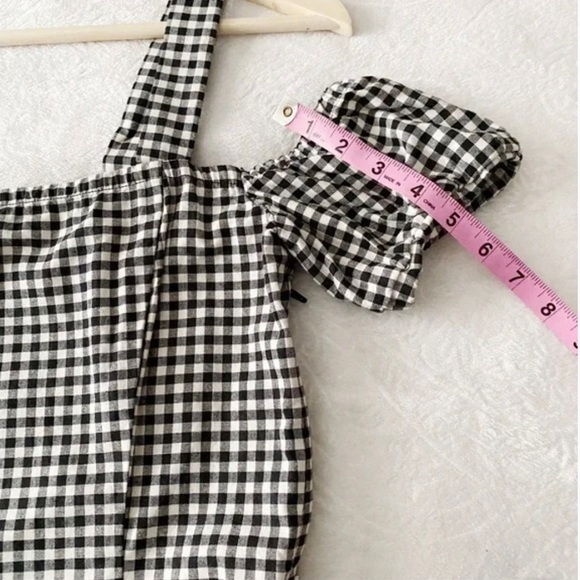 Cold Shoulder Black and White Gingham Print Bodycon Mini Dress - Picture 4 of 11